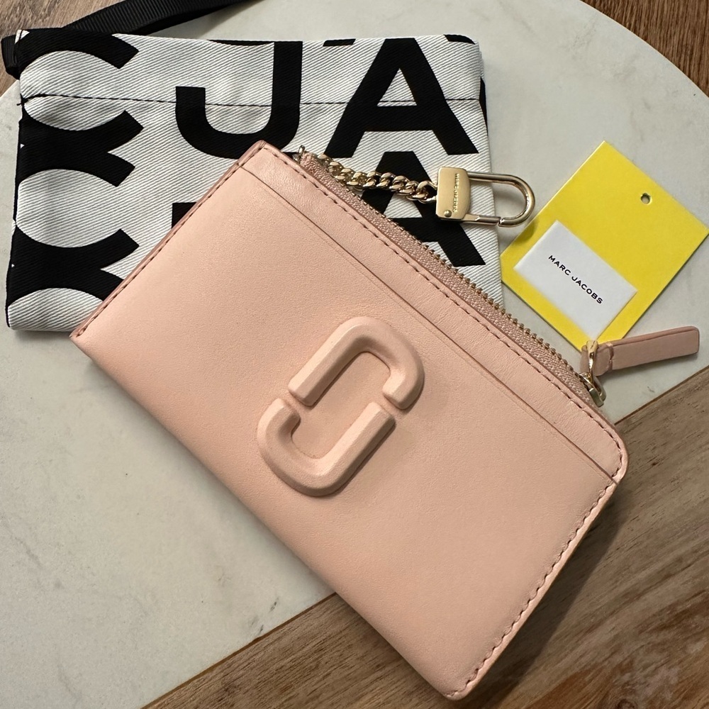 NWT! NEW! Marc Jacobs Clover Double J Marc L-Zip Multi Wallet Card Case Pink